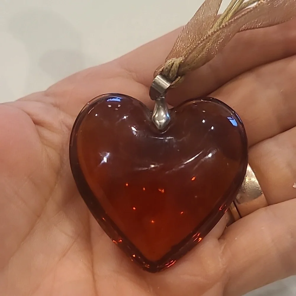 Brown Glass Heart Pendant